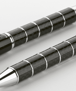Brass Ballpoint Pen with Chrome and Carbon Fibre Barrel | Black | STD