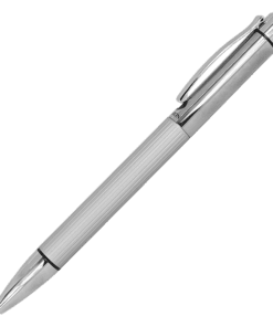 Brass Ballpoint Pen with Columned Barrel | Silver | STD