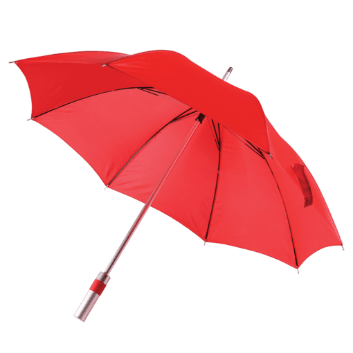 8 Panel Umbrella with Color Accented Handle | Red | STD