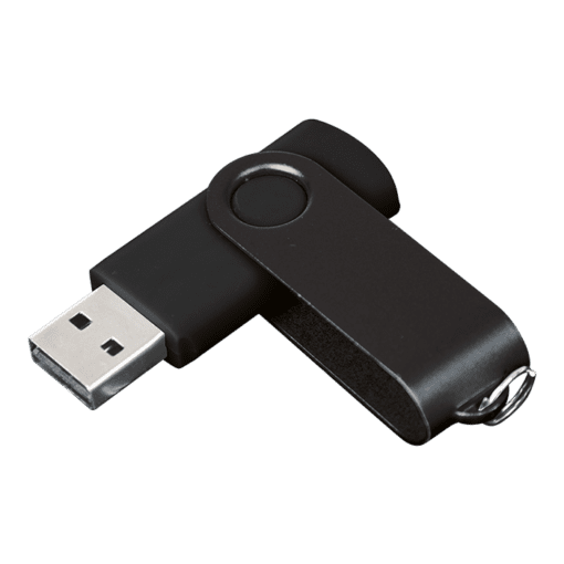 4GB Swivel USB Drive | Black/Black | STD