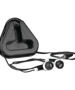 Earphones in Triangular Protective Case | Black | STD