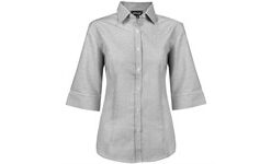 Ladies 3/4 Sleeve Earl Shirt - Grey