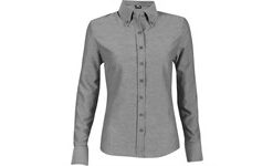 Ladies Long Sleeve Oxford Shirt - Charcoal