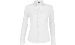 Ladies Long Sleeve Oxford Shirt -White