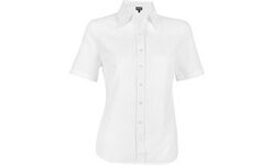 Ladies Short Sleeve Oxford Shirt -White