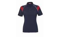 Ladies Score Golf Shirt - Navy And Red