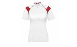 Ladies Score Golf Shirt - White Red