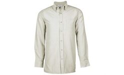 Mens Long Sleeve Oxford Shirt - Stone