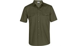 Mens Short Sleeve Oryx Bush Shirt - Military Green