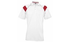Mens Score Golf Shirt - White with Red