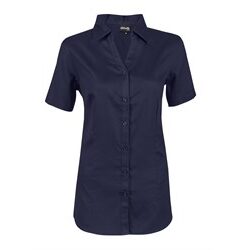 Ladies Short Sleeve Seattle Twill Shirt - Navy