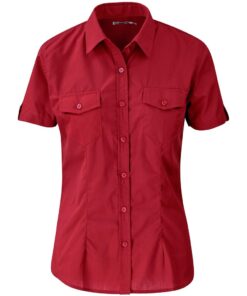Ladies Short Sleeve Kensington Shirt - Red