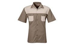 Mens Short Sleeve Saratoga Shirt - Stone