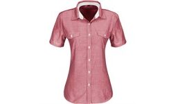 Ladies Short Sleeve Windsor Shirt - Red