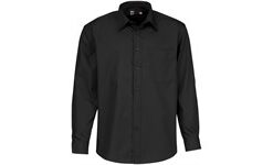 Mens Long Sleeve Washington Shirt - Black