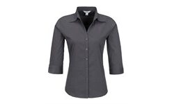 Ladies 3/4 Sleeve Metro Shirt - Grey