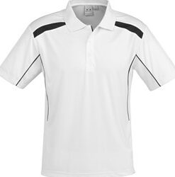 Mens United Golf Shirt - White Black