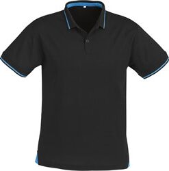 Mens Jet Golf Shirt - Black with Charcoal