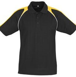 Mens Triton Golf Shirt - Black With Yellow
