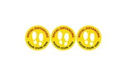 Jupiter Covid-19 Round Laminated Floor Vinyl Feet (Set of 3) - Yellow
