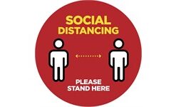 Jupiter Covid-19 Round Laminated Floor Vinyl Men (Set of 3) - Red