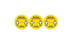 Jupiter Covid-19 Round Laminated Floor Vinyl Men (Set of 3) - Yellow