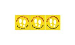 Jupiter Covid-19 Square Laminated Floor Vinyl Feet (Set of 3) - Yellow