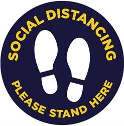 Mercury Covid-19 Round Laminated Floor Vinyl Feet (Set of 3)