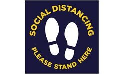 Mercury Covid-19 Square Laminated Floor Vinyl Feet (Set of 3)