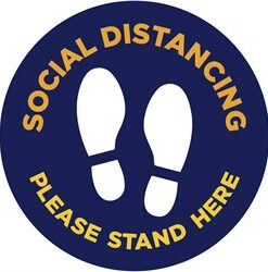 Mercury COVID-19 Round Laminated Anti-Slip Floor Vinyl (Set of 8)