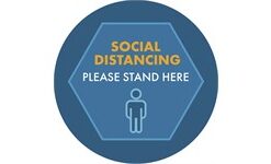 Luhman COVID-19 Round Laminated Anti-Slip Floor Vinyl (Set of 8)