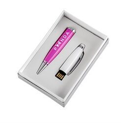 Pentagon White USB Pen & Stylus - Pink