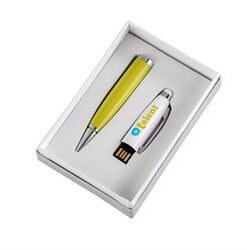 Pentagon White USB Pen & Stylus - Yellow
