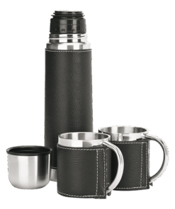 BW0014 - 500ml Steel Flask and Mug Set | Black | STD