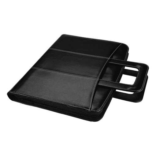 BF0018 - Zippered Binder with Extending Carry Handle | Black | STD