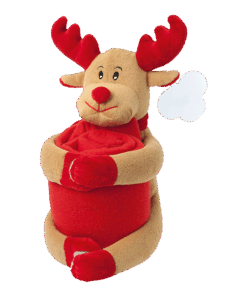 Reindeer Soft Toy with Fleece Blanket | Brown | STD