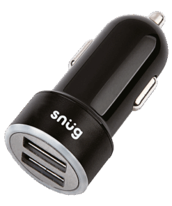 Snug Car Charger With Type C Cable | Black | STD