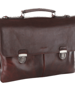 Cellini Woodridge 2 Division Flap Over Briefcase | Brown | STD