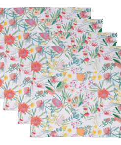 Royal Botanic Gardens Native Blooms Cotton Napkin Set of 4 | Pink | 45x45cm