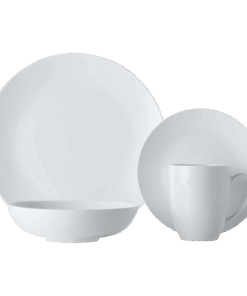 White Basics Fitzrovia Coupe Dinner Set 16 Piece | White | STD