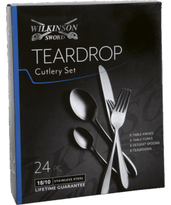 Teardrop 24 Piece Cutlery Set | Silver | STD
