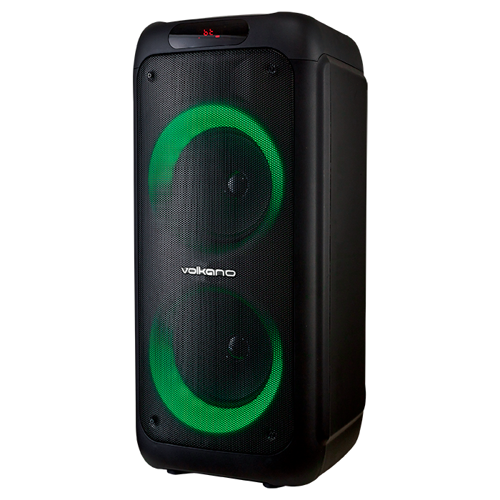 Volkano Helios Series Dual 8 Inch Bluetooth Party Speaker | Black | STD