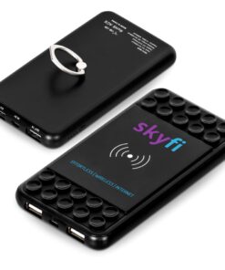 Obsidian Qi Wireless Charger & 4000mAh Power Bank-Black